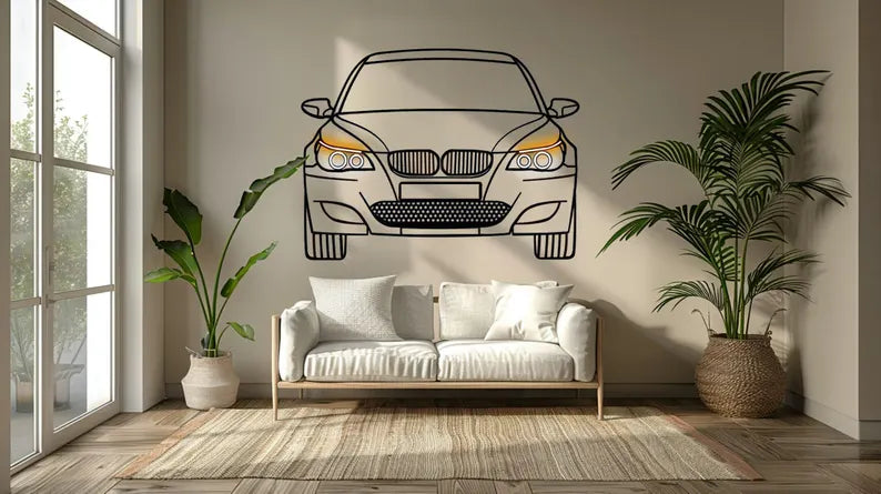 Décoration murale métal Voiture LED : BMW M5 E60