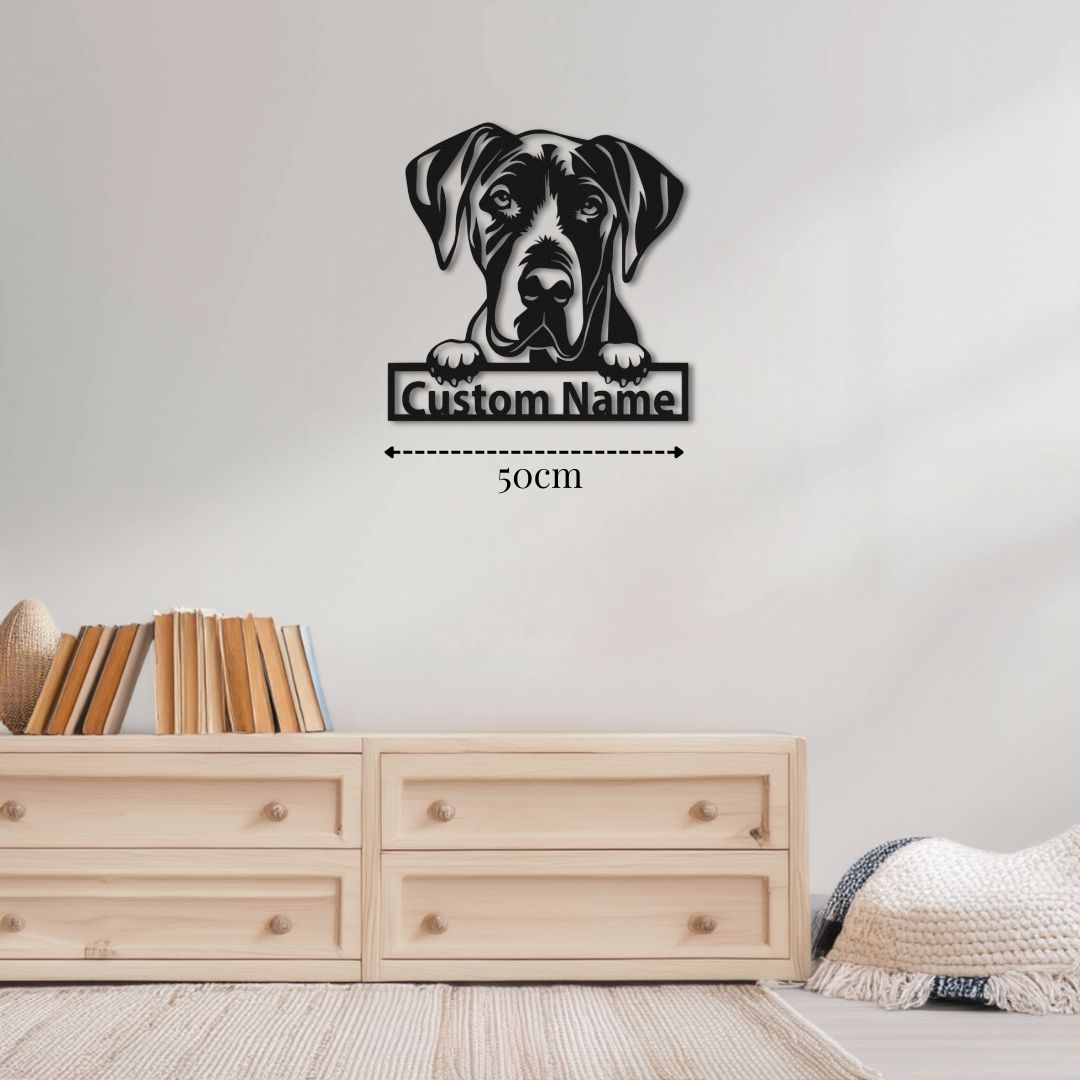 Décoration Métal Dogue Allemand Murale PrecisionMetal