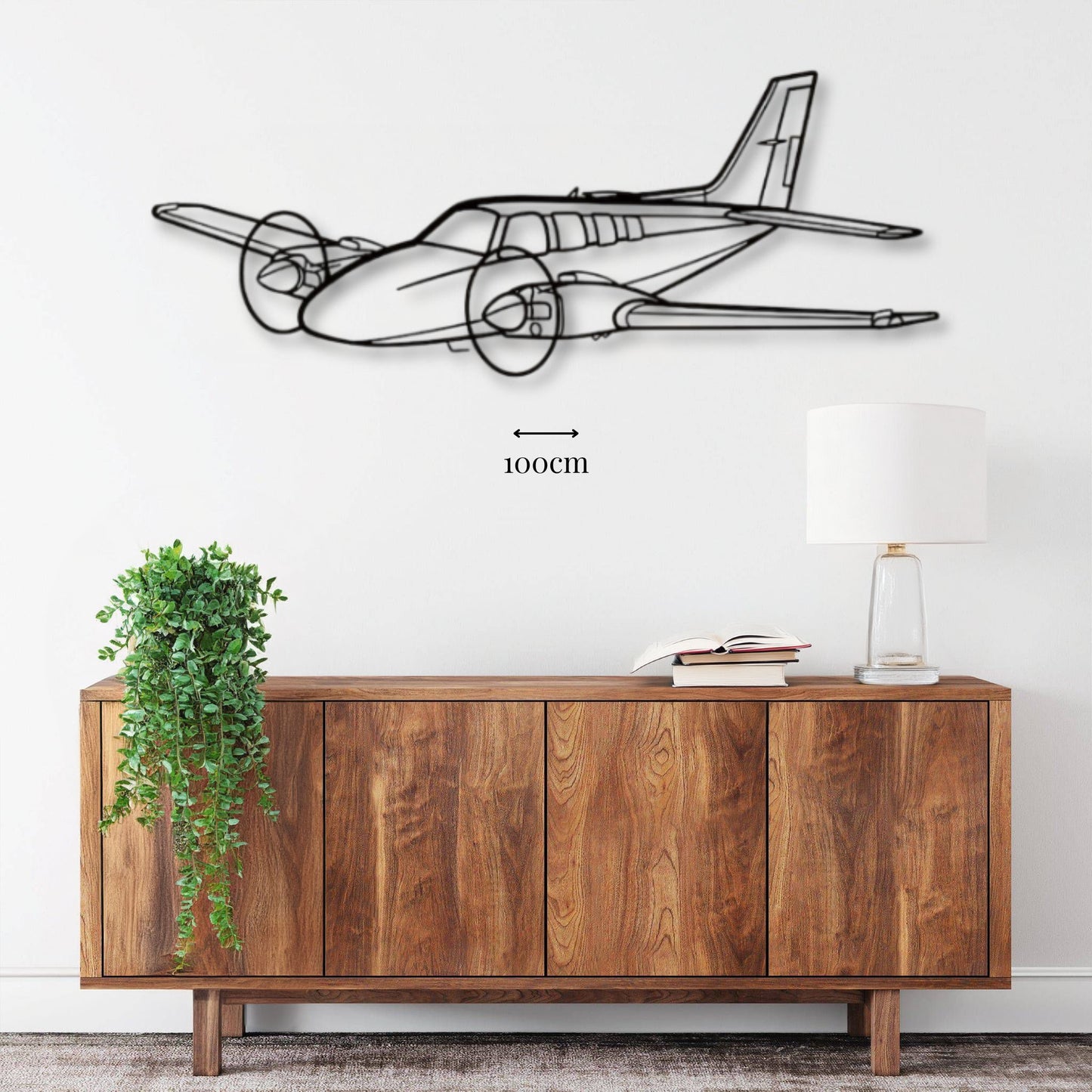 Metal wall decoration Airplane: Beechcraft Baron 58