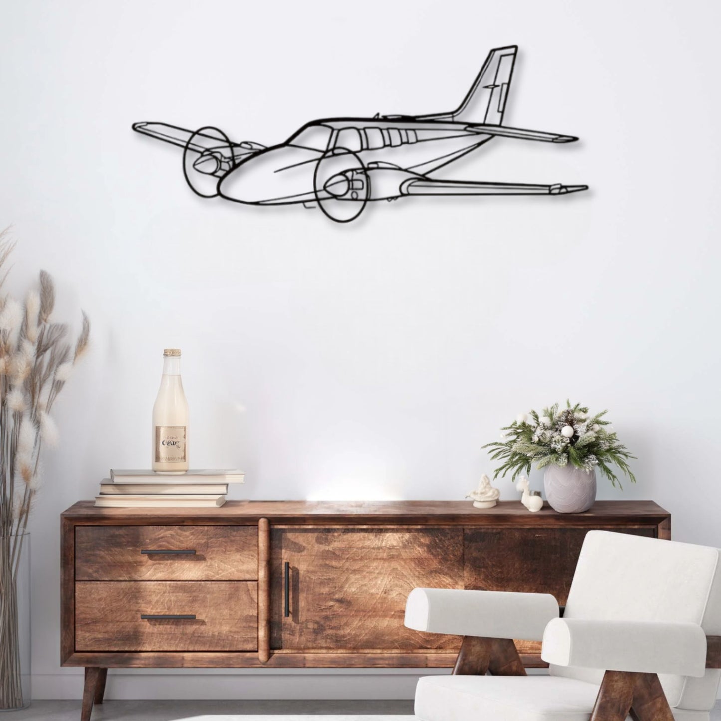 Décoration murale métal Avion Beechcraft Baron 58