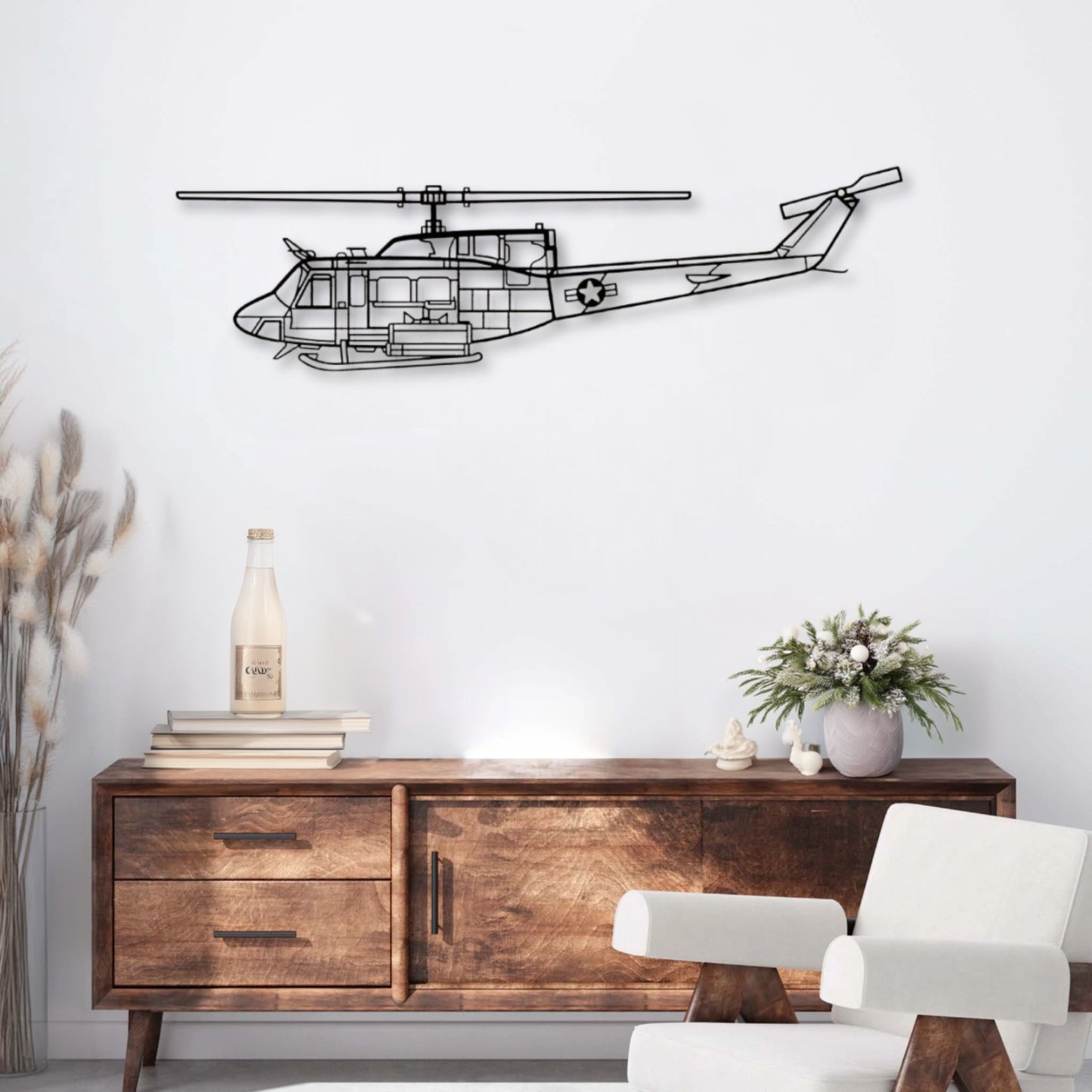 Décoration murale métal Hélicoptère Bell UH-1N Huey