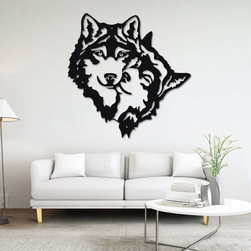 Décoration murale métal Tête de Loup déco