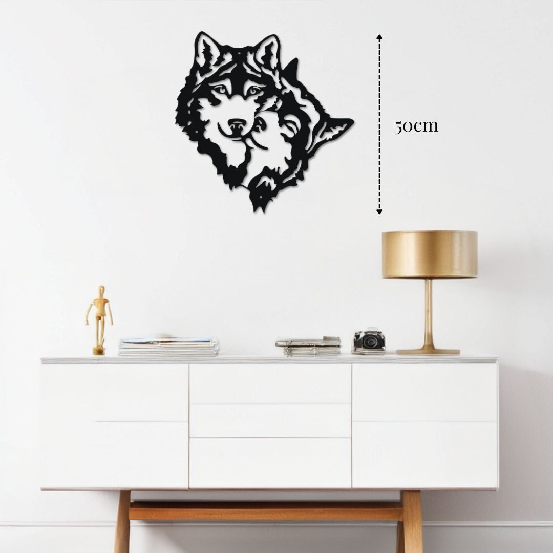 Décoration Tête de Loup en métal déco
