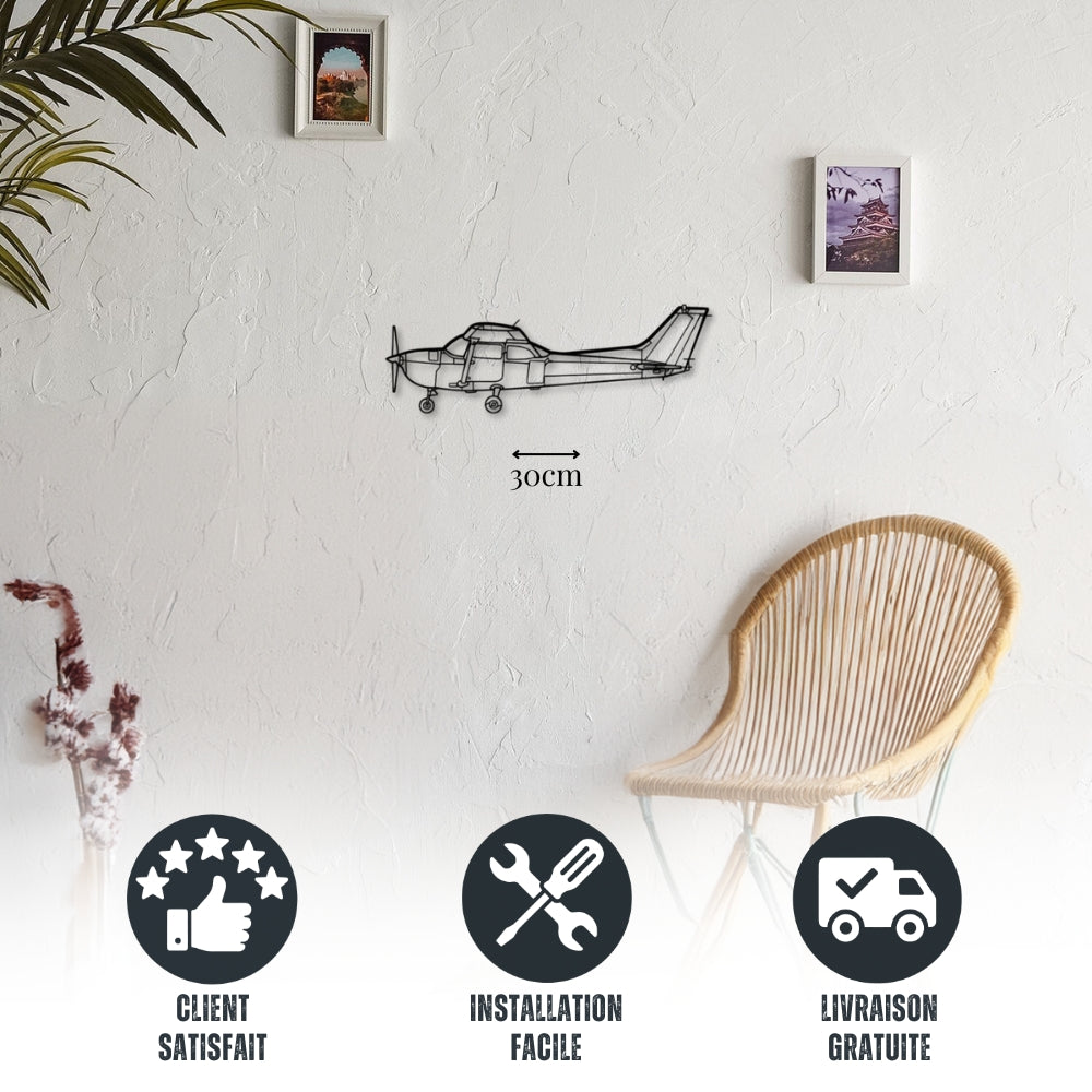 Petite décoration murale métal Avion Cessna 172 Skyhawk Precision