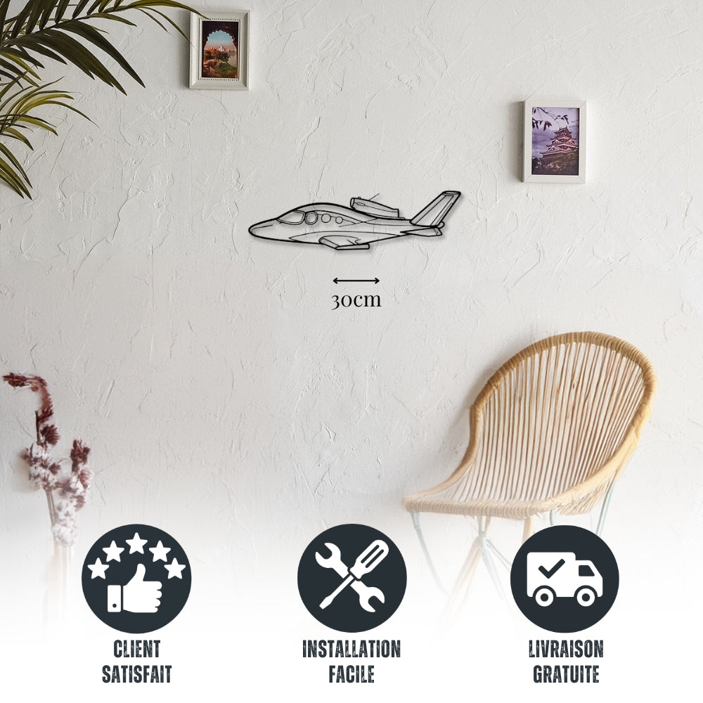 Petite décoration murale métal Avion Cirrus Vision SF50 (Jet privé compact)