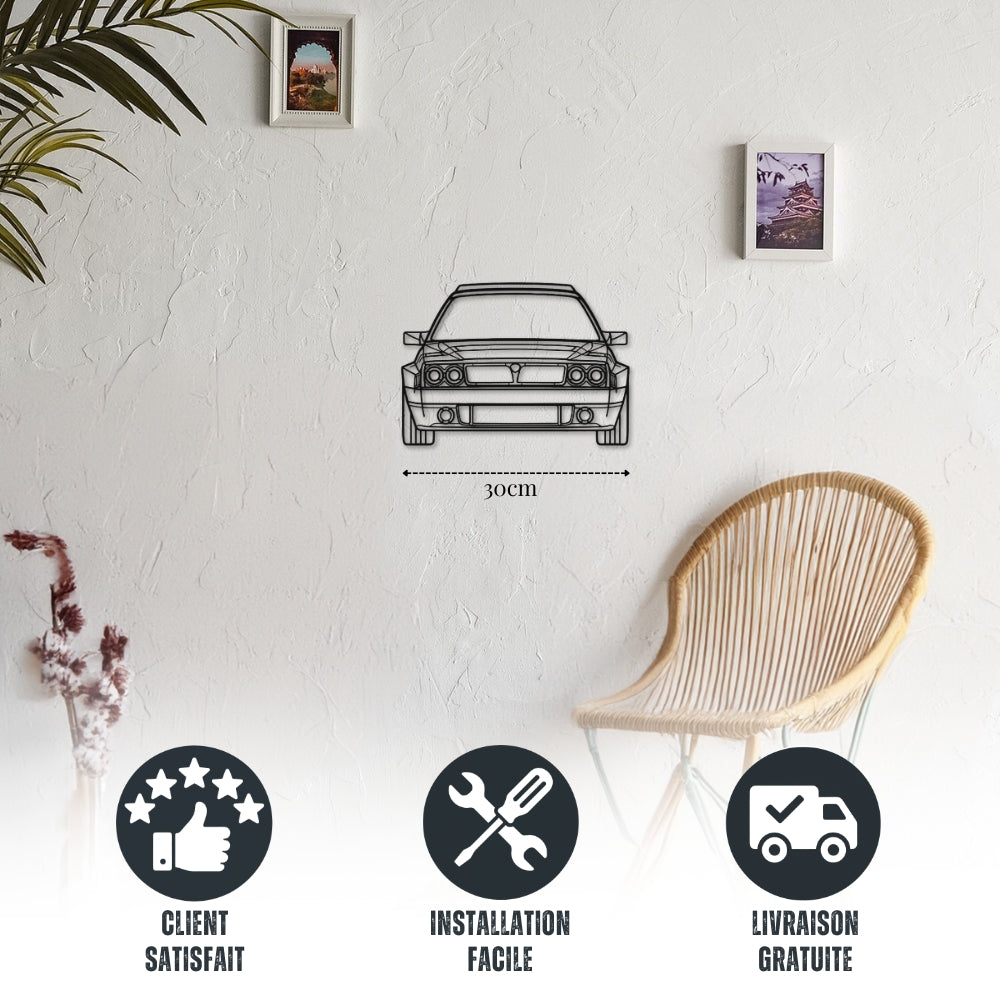 Petite décoration murale Voiture en métal Lancia Delta Futurista