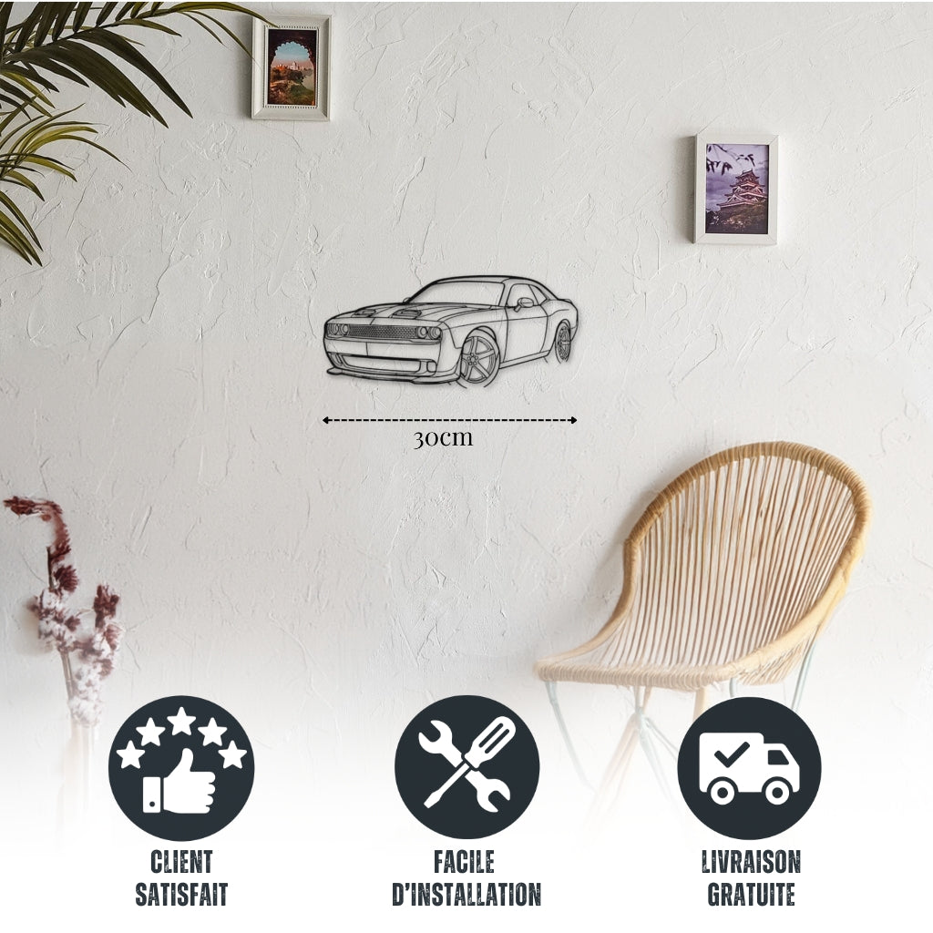 Metal Wall Decor Car: Dodge Challenger SRT (2023)