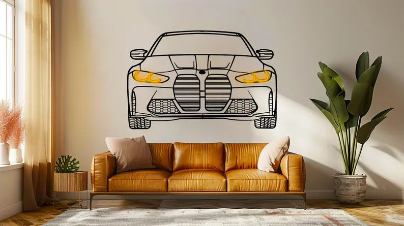 Déco murale métal BMW M4 LED