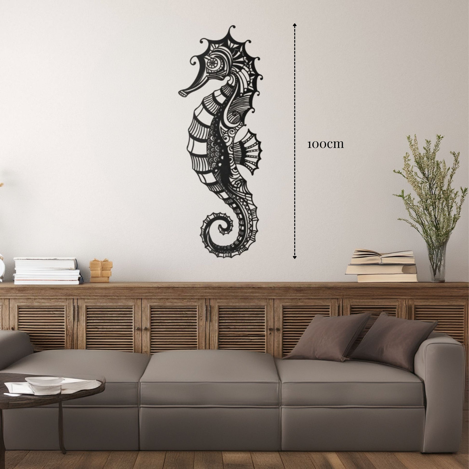 Déco murale métal Hippocampe