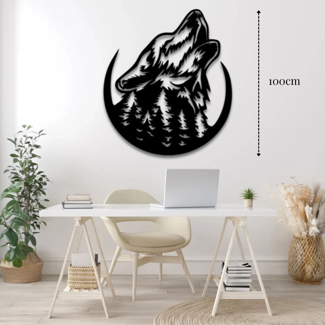 Déco murale métal Loup