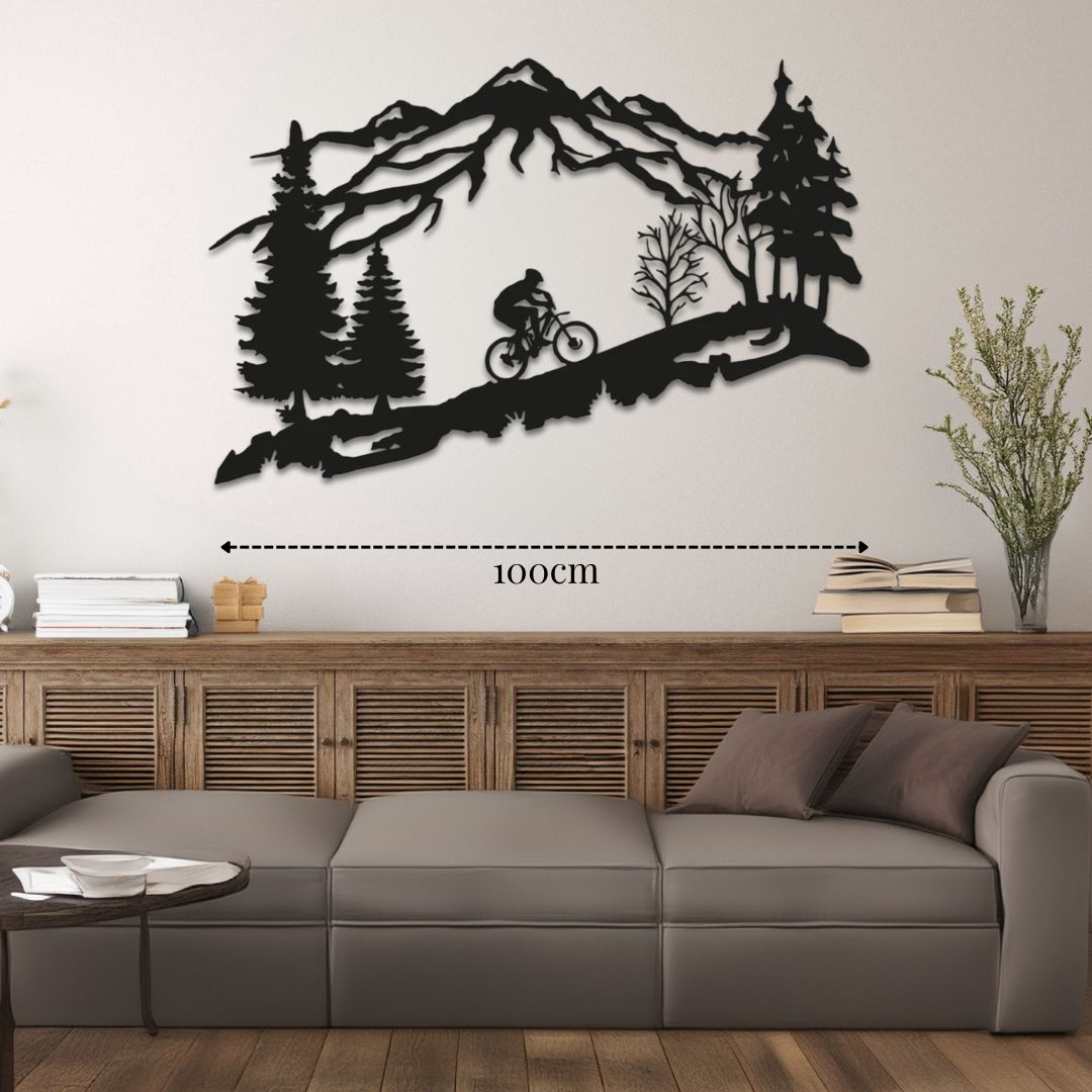 Déco murale métal Montagne mur chambre