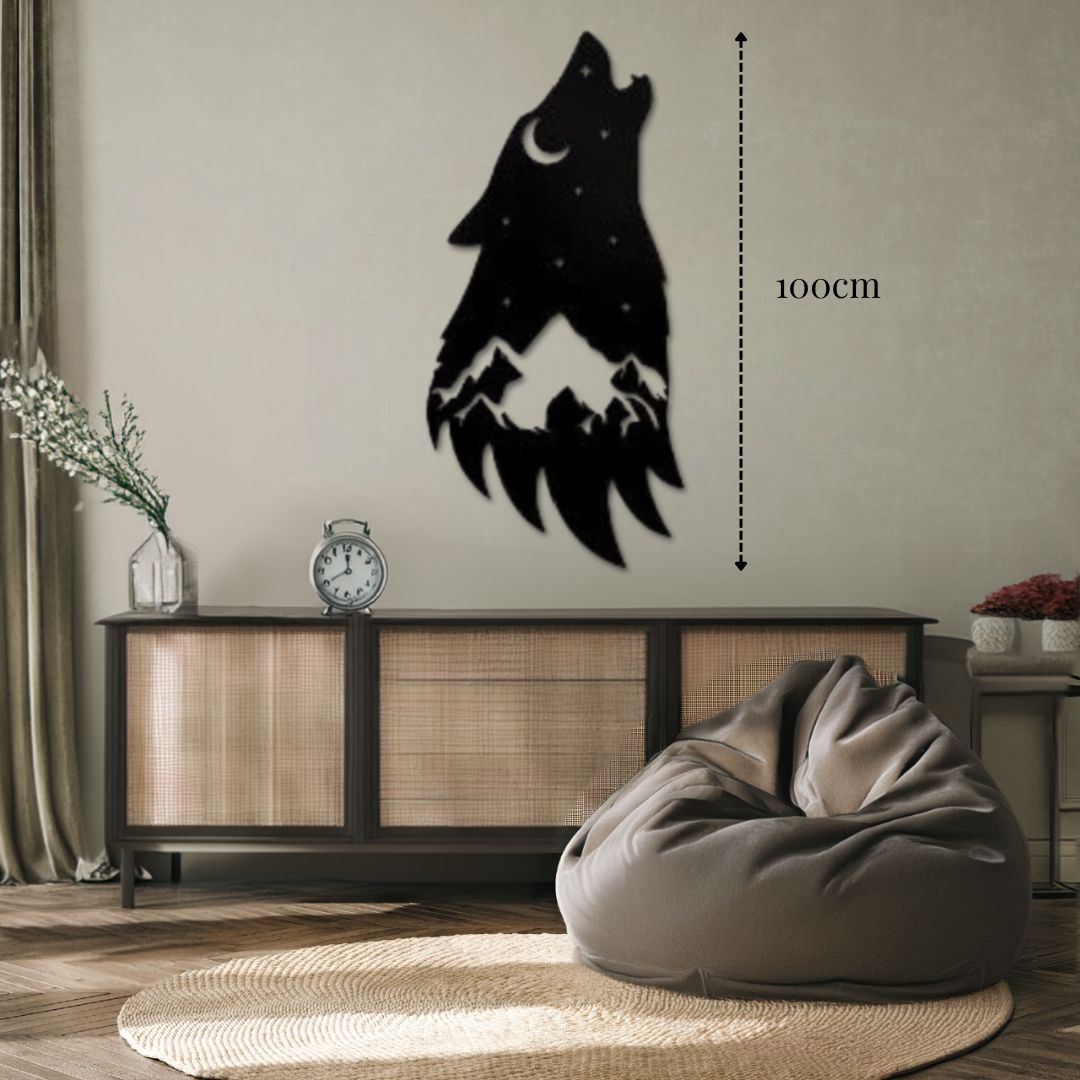 Déco murale métal Tête de Loup métal