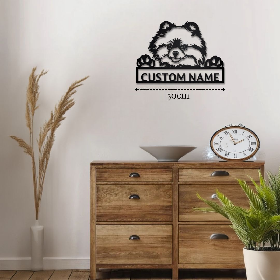 Décoration Métal Chien Poméranien Murale PrecisionMetal