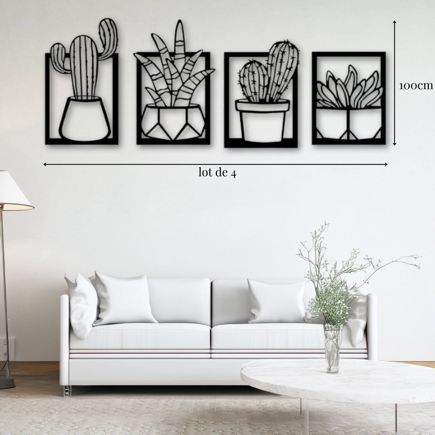 Décoration murale Cactus - Lot de 4 Precision