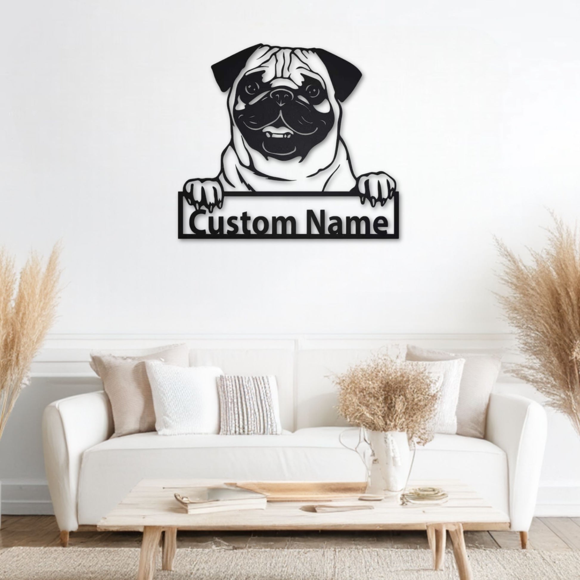 Décoration Murale Chien Carlin PrecisionMetal