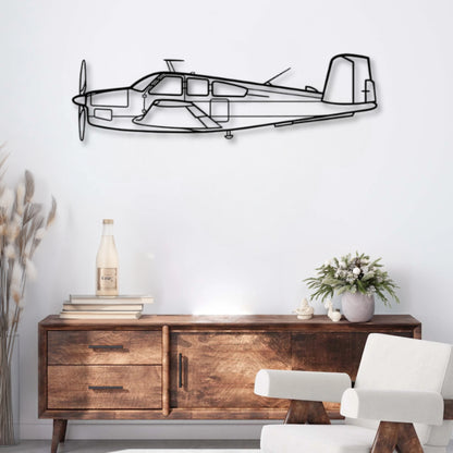 Décoration murale métal Avion Beechcraft V35 Bonanza Precision