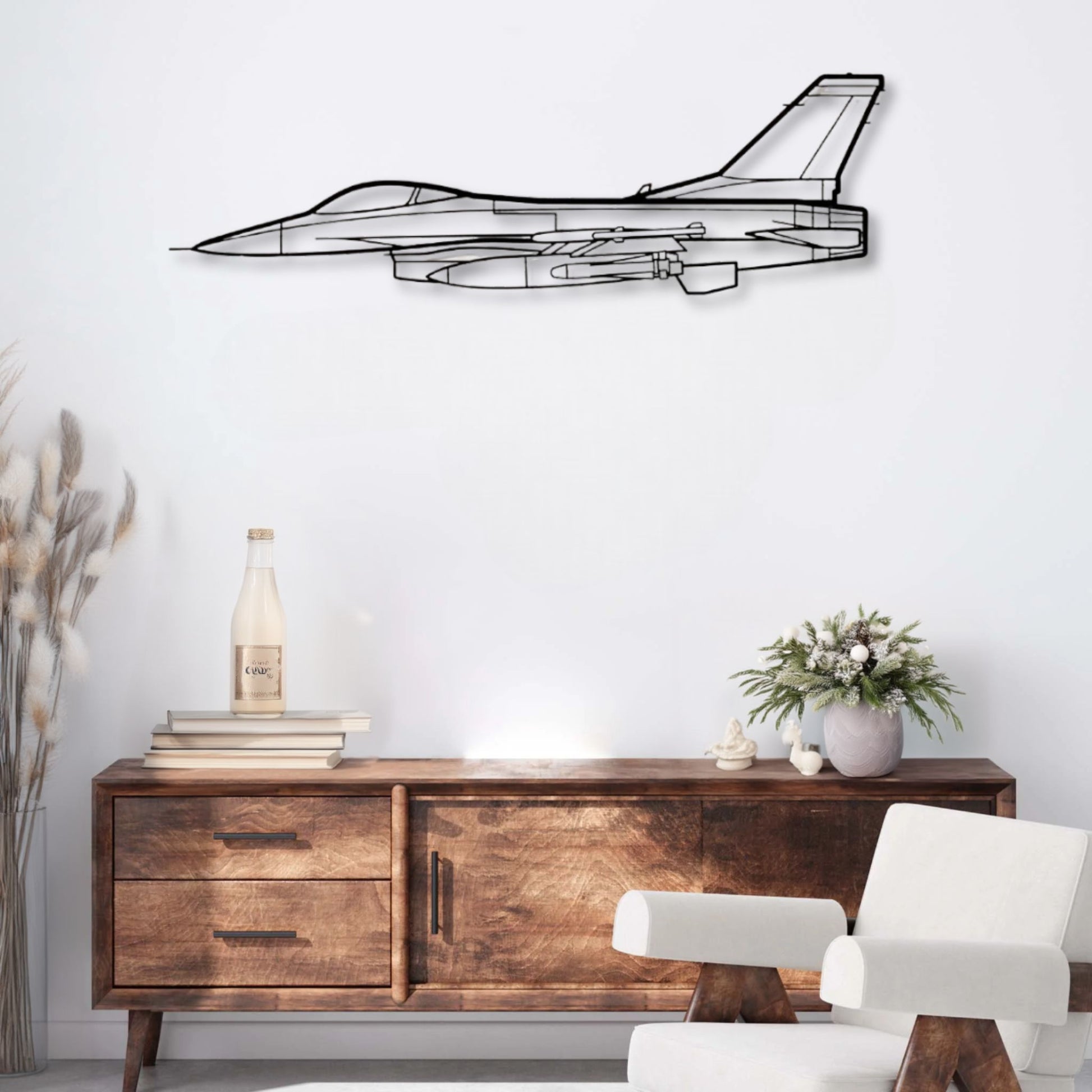 Décoration murale métal Avion F-16 Fighting Falcon