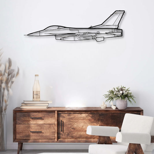 Décoration murale métal Avion F-16 Fighting Falcon