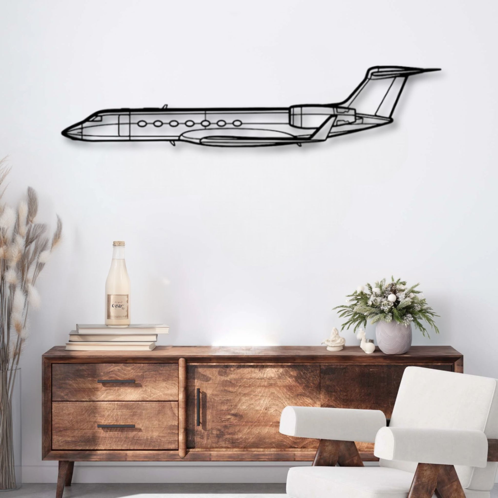 Décoration murale métal Avion Gulfstream G550 Precision