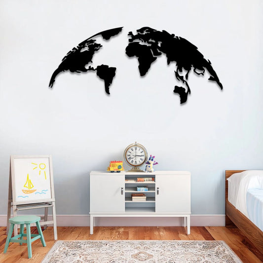 Décoration murale métal Carte du monde
