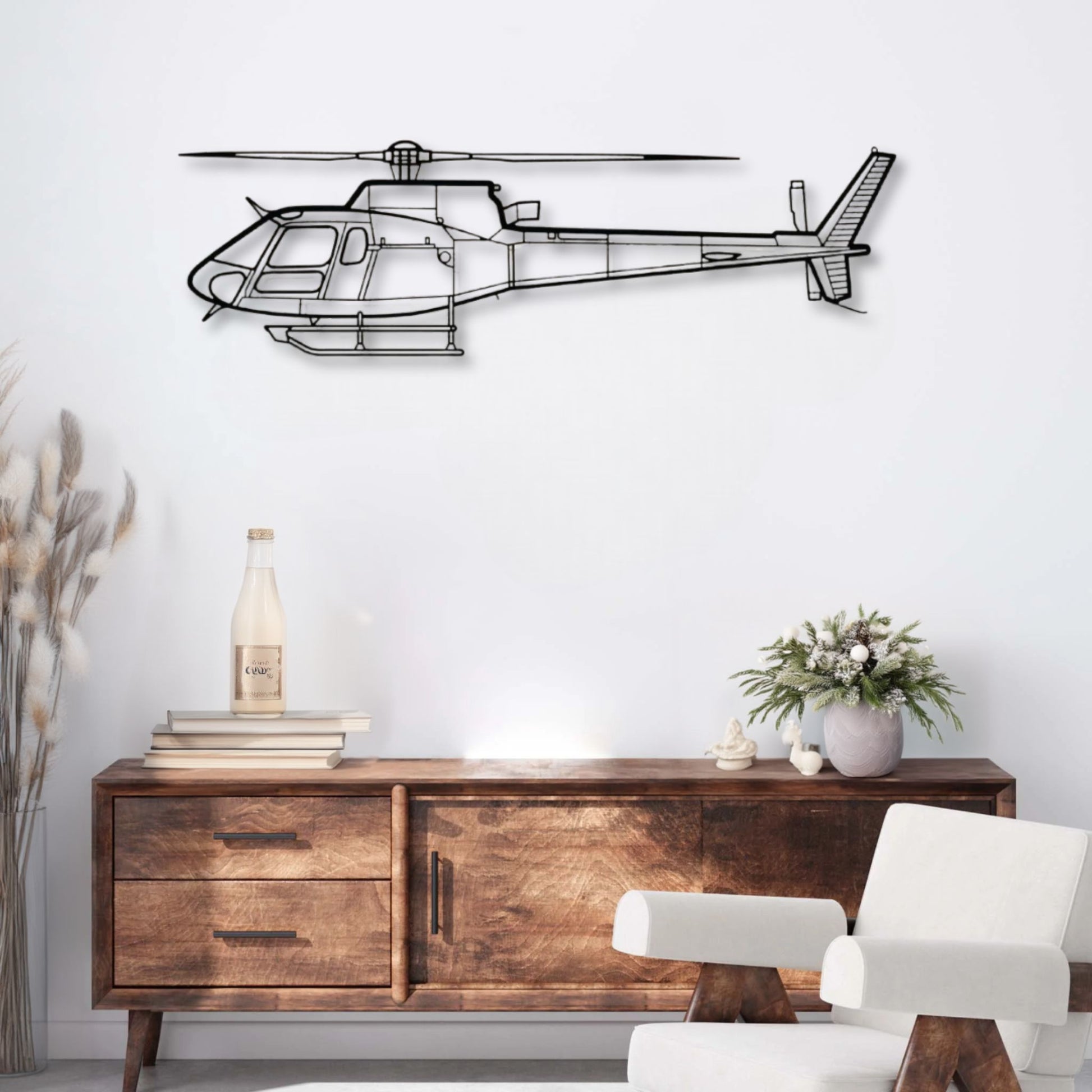 Décoration murale métal Hélicoptère AS350 B3 Precision