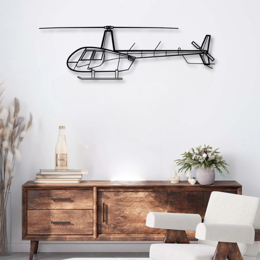 Décoration murale métal Hélicoptère Robinson R44 Raven II