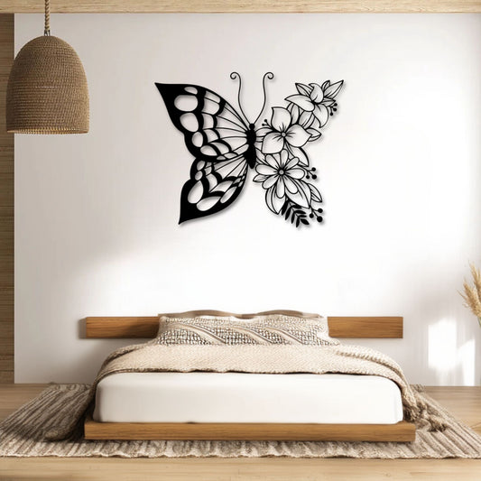 Décoration murale métal Papillon extérieur