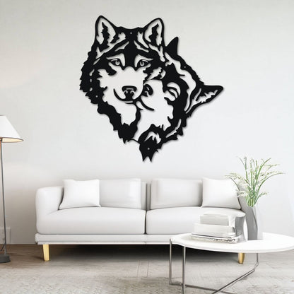 Décoration murale métal Tête de Loup déco