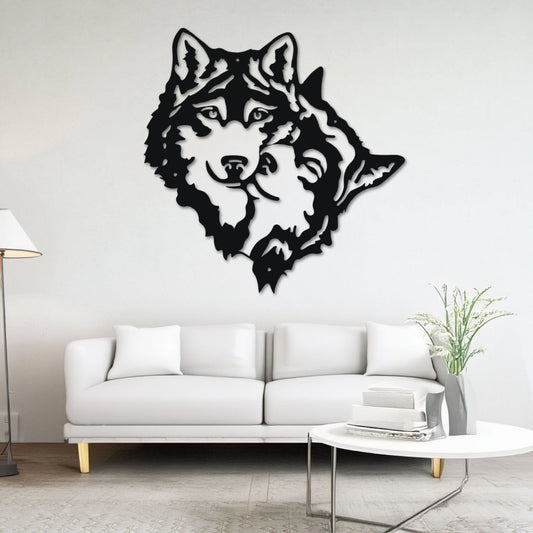 Décoration murale métal Tête de Loup déco