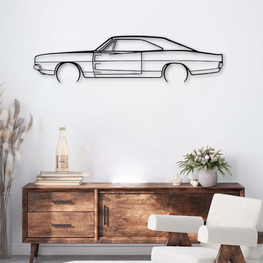 Décoration murale métal Voiture Dodge Charger 1969 (Détaillées) PrecisionMetal