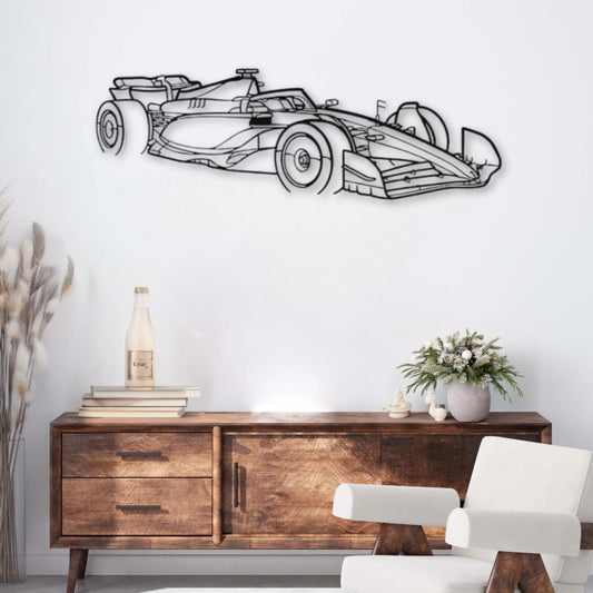 Décoration murale métal Voiture Ferrari SF-24 (Angle latéral) PrecisionMetal