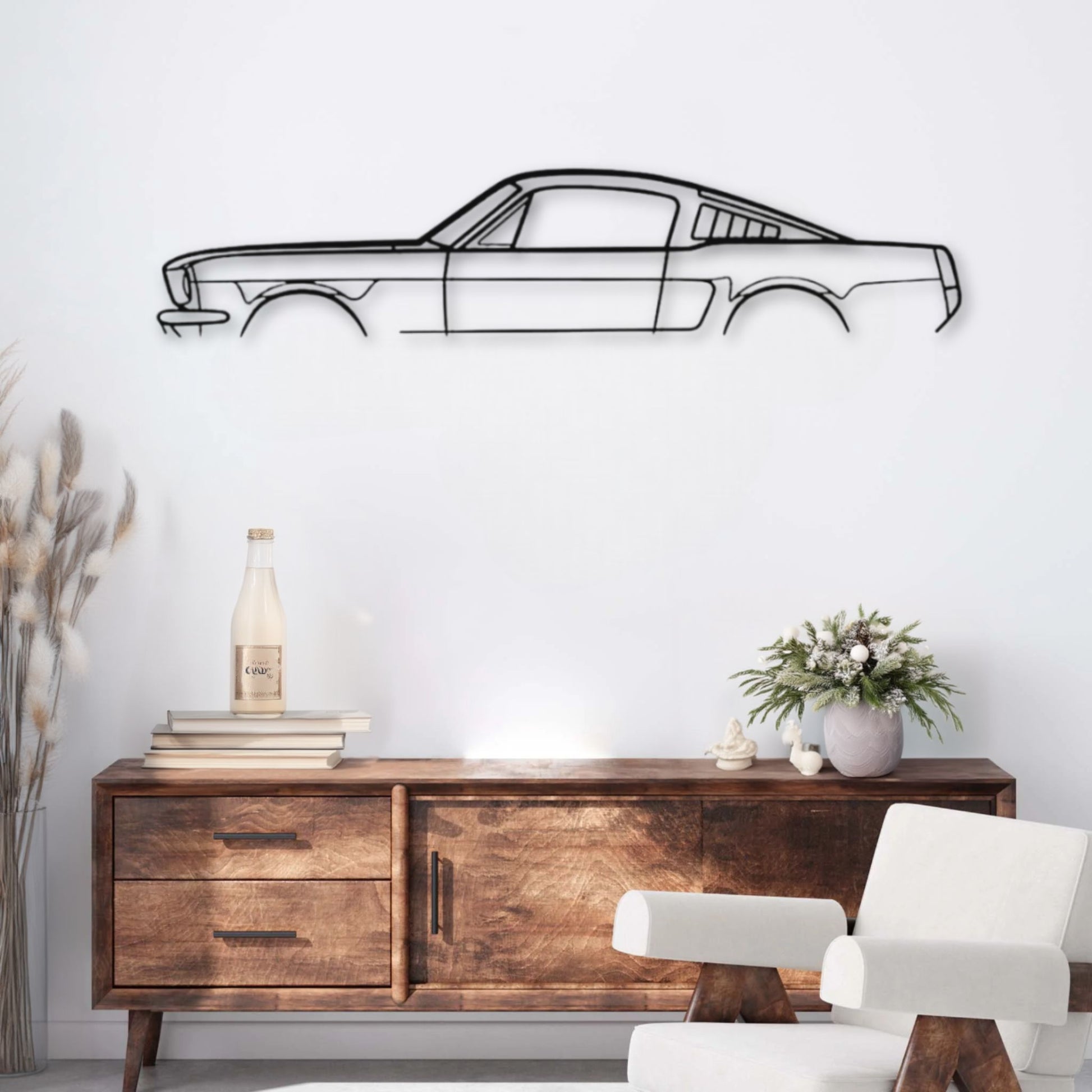Décoration murale métal Voiture Ford Mustang Fastback (1966) PrecisionMetal