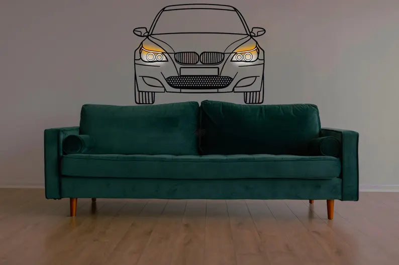 Décoration murale métal Voiture LED : BMW M5 E60