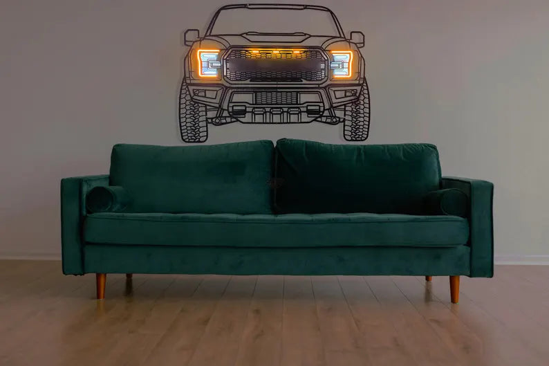 Décoration murale métal Voiture LED : Ford F150