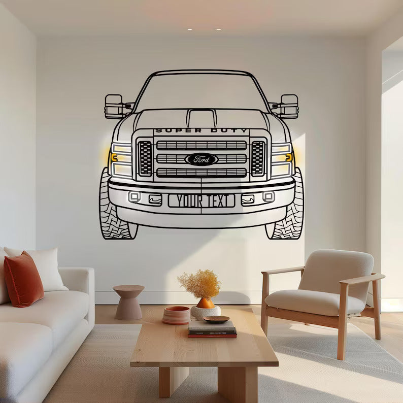 Décoration murale métal Voiture LED : Ford F350