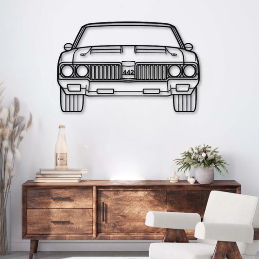 Décoration murale métal Voiture Oldsmobile 442 (1970) PrecisionMetal