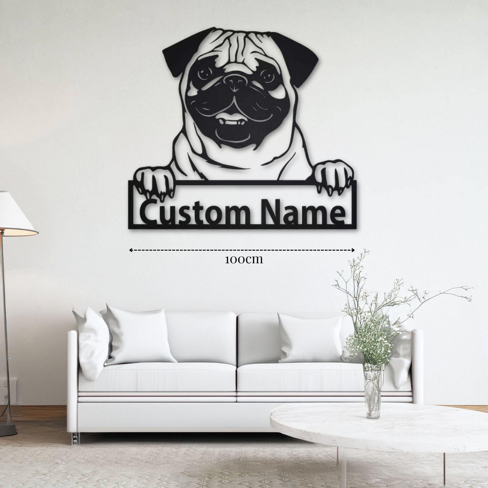 Décoration Murale pour Chien Carlin PrecisionMetal