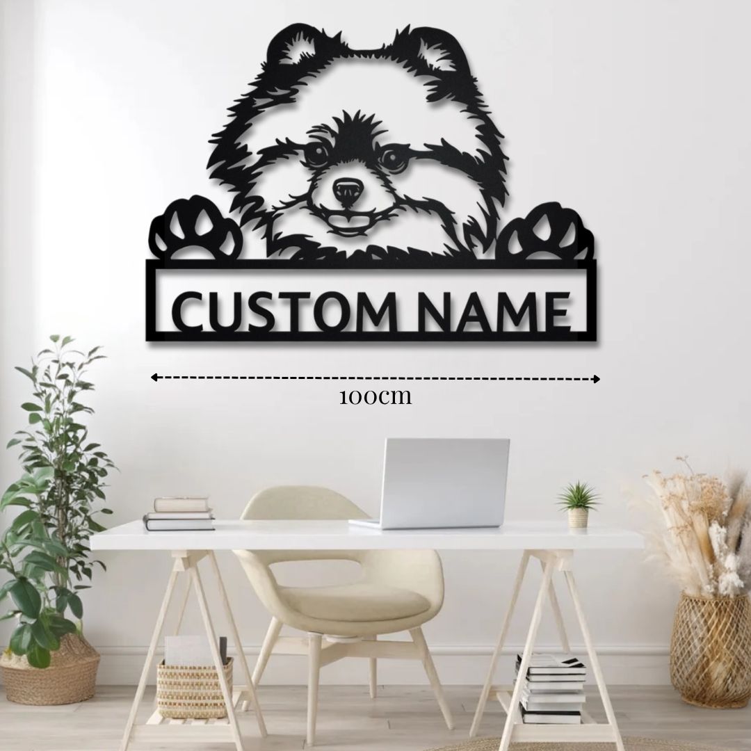 Décoration Murale pour Chien Poméranien PrecisionMetal