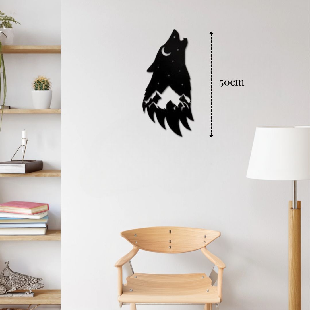 Décoration Tête de Loup en métal