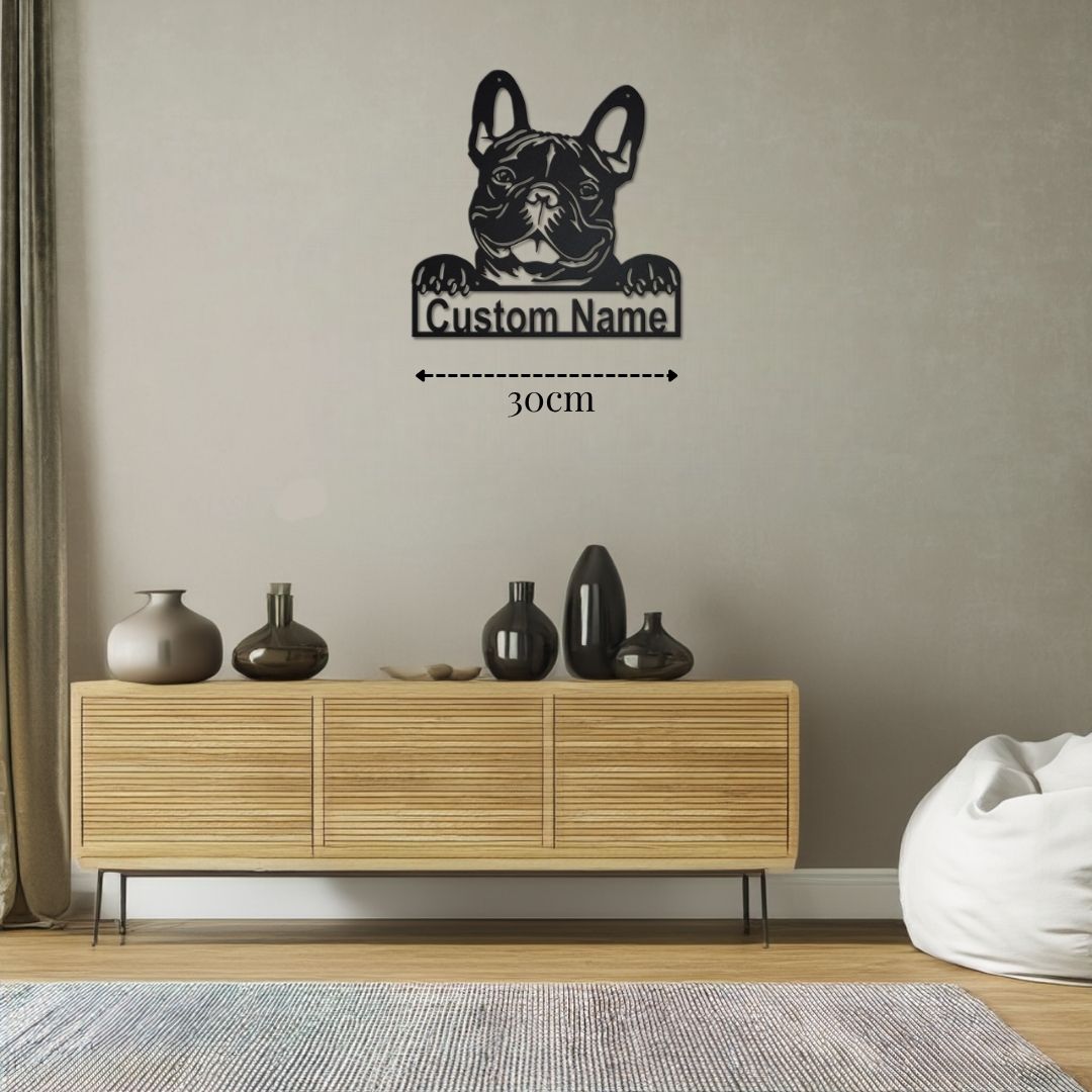 Petite Décoration Murale Bouledogue Français PrecisionMetal