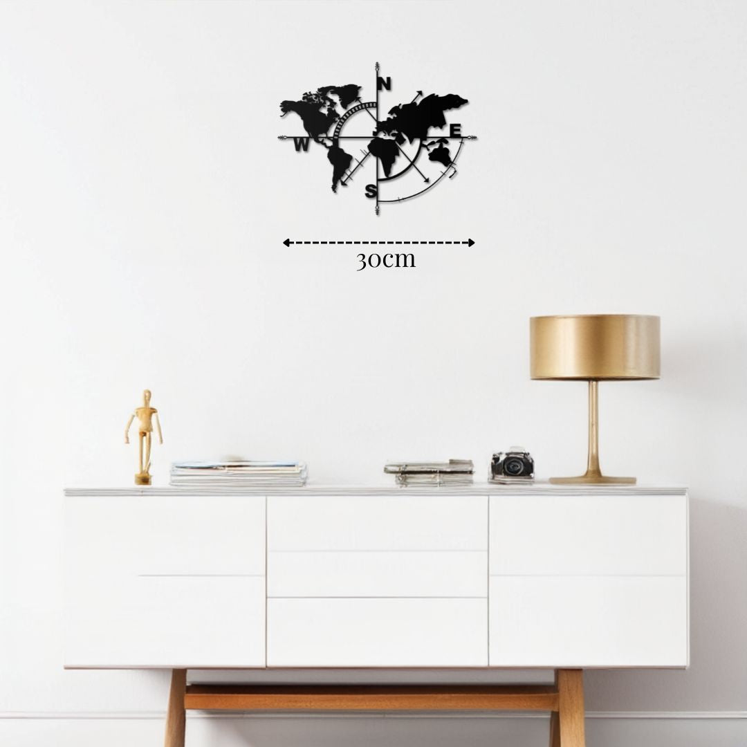 Petite décoration murale Carte du monde en métal déco