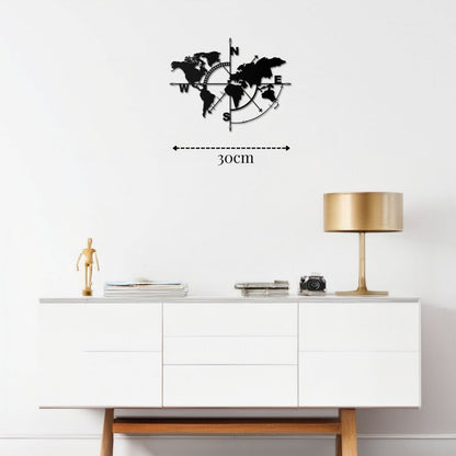 Petite décoration murale Carte du monde en métal déco