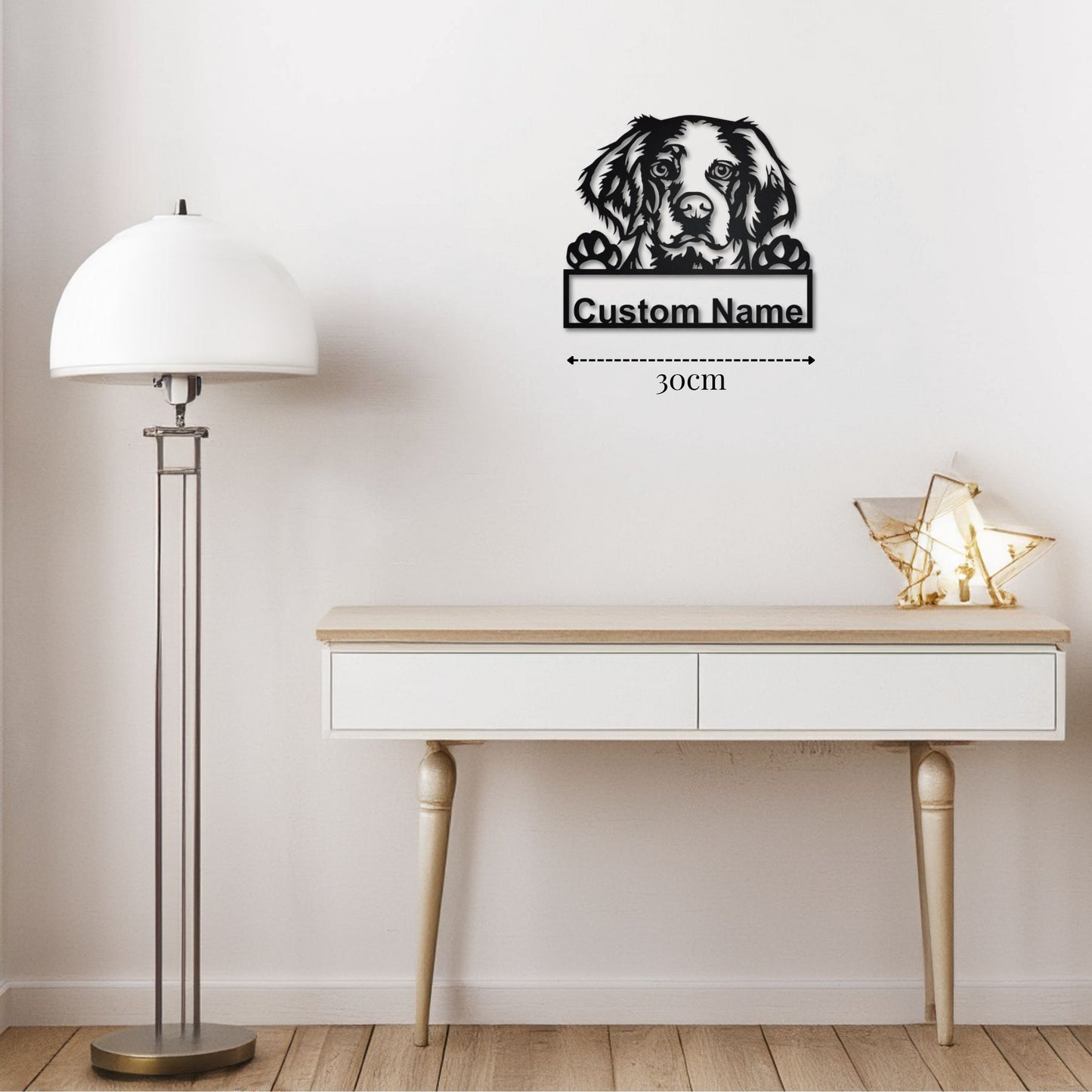 Petite Décoration Murale Chien Épagneul Breton PrecisionMetal