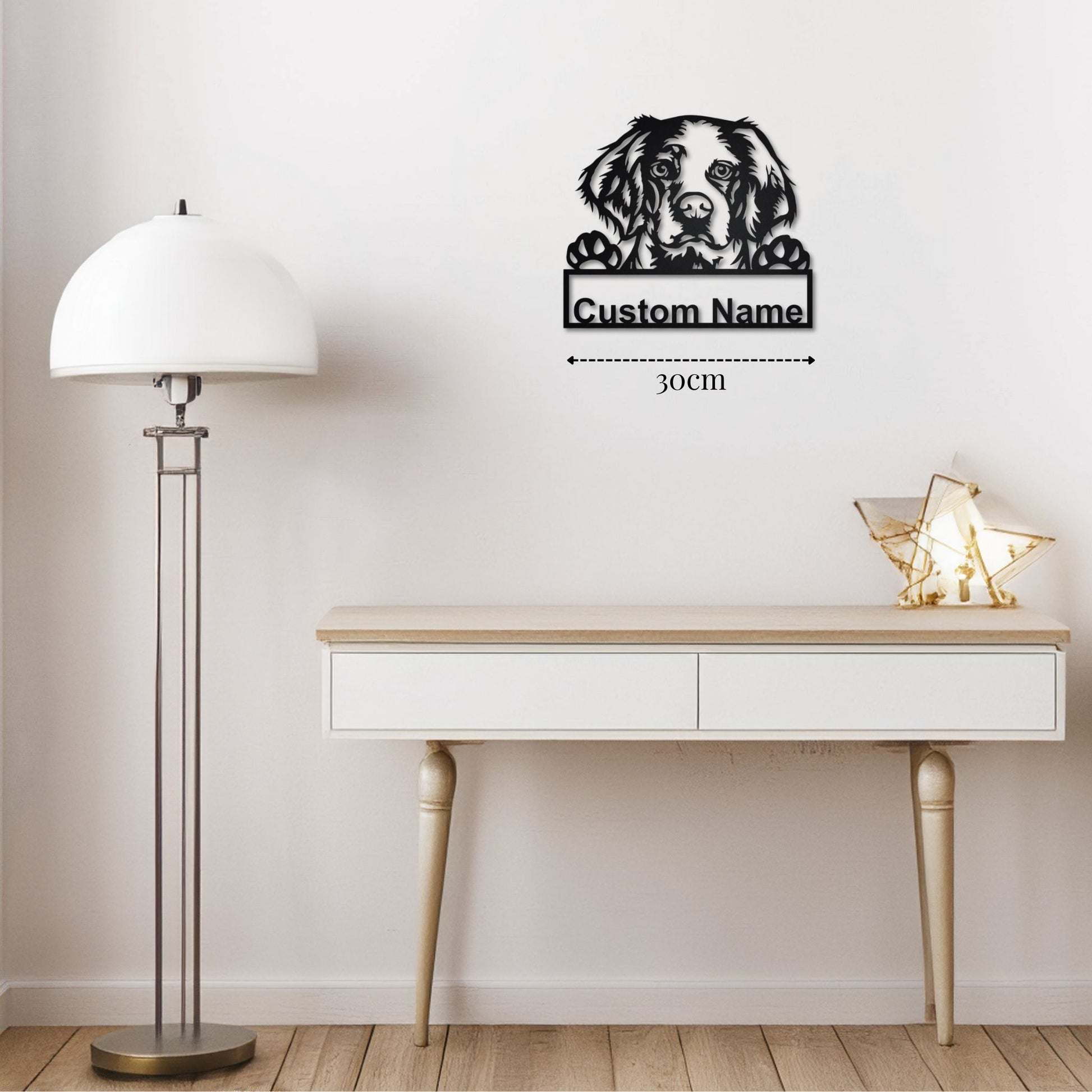 Petite Décoration Murale Chien Épagneul Breton PrecisionMetal