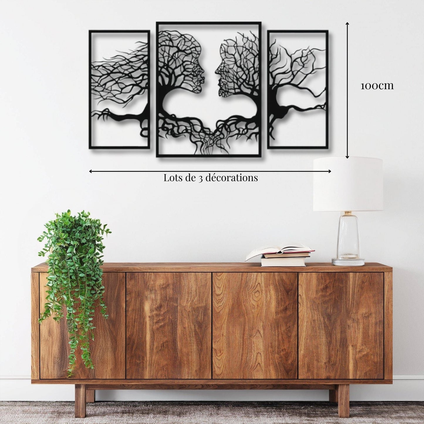 Petite décoration murale métal Arbre de Vie - Lot de 3 PrecisionMetal