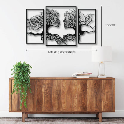 Petite décoration murale métal Arbre de Vie - Lot de 3 PrecisionMetal