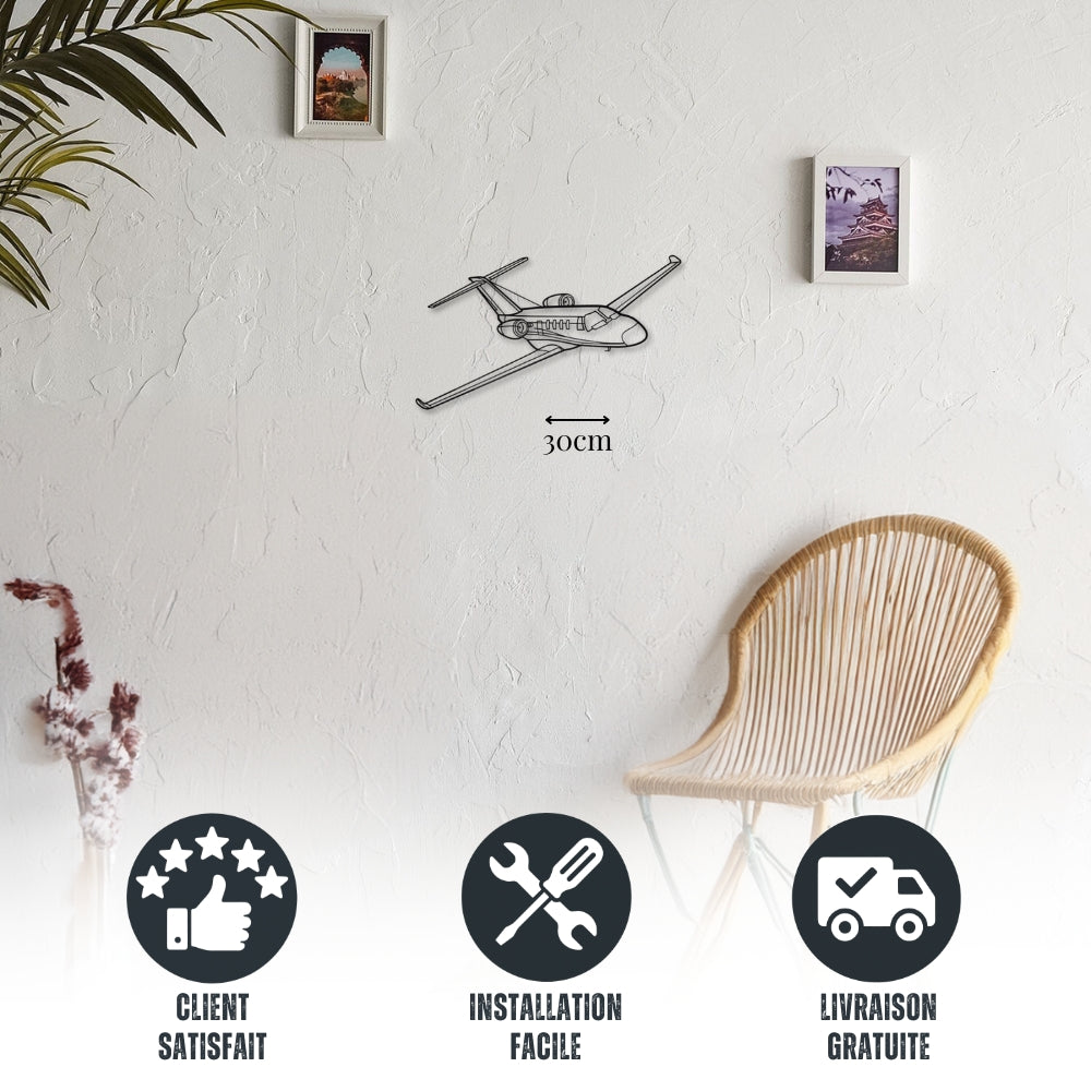 Petite décoration murale métal Avion Citation M2 