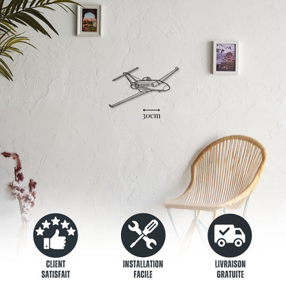 Petite décoration murale métal Avion Citation M2 