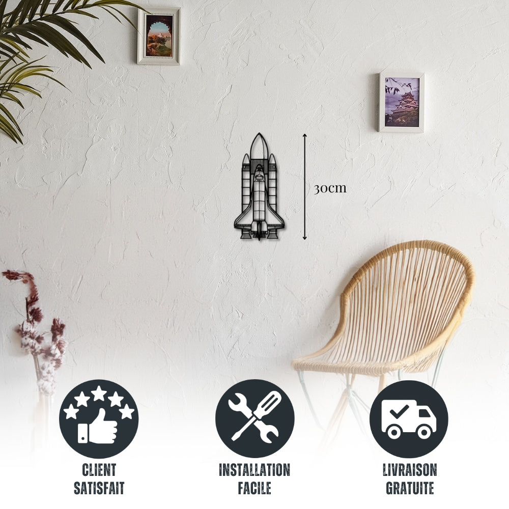 Petite décoration murale métal Fusée Precision