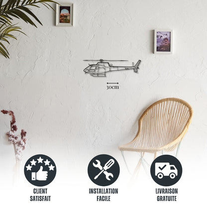 Petite décoration murale métal Hélicoptère AS350 B3